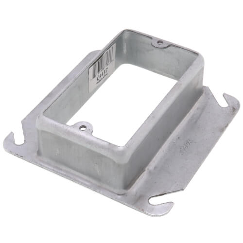 4" Square Single Gang Device Ring, 1-1/4" Raised