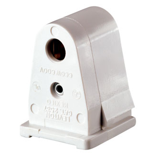 Main product image of Slimline Base, Single Pin, Standard Fluorescent Lampholder, Pedestal, Slide-on Lock-on, Stationary, Quickwire 18awg Solid Or Str Tinned (White)