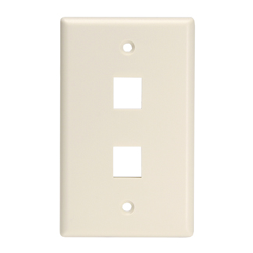 Main product image of Single-Gang Quickport, Wallplate For LaRGe Connectors, 2-port (Light Almond)