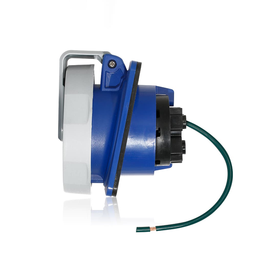 Main product image of 30A, 250V 2P, 3W, LEV Series IEC 60309-1 & 60309-2 Pin & Sleeve Receptacle, IP66/IP67/IP68/IP69K, Watertight (Blue)