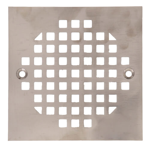 Main product image of 4-1/4" Heavy Duty Square Cast Brass Strainer (Brushed Nickel)