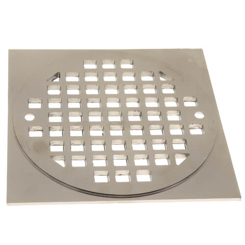 Main product image of 4-1/4" Heavy Duty Square Cast Brass Strainer (Brushed Nickel)