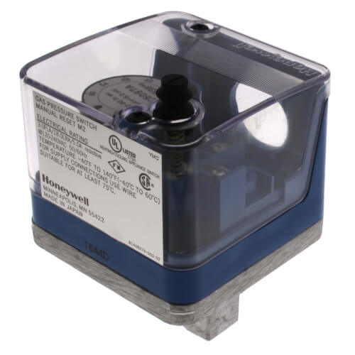 Main product image of 12" to 60" W.C Manual Reset, 1/4" NPT Pressure Switch (Additive)