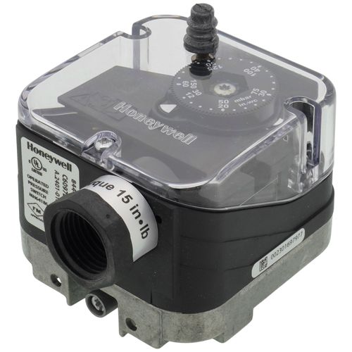 Main product image of 12" to 60" W.C Manual Reset 1/4" NPT Pressure Switch (Breaks NC. to C. on Pressure Rise)