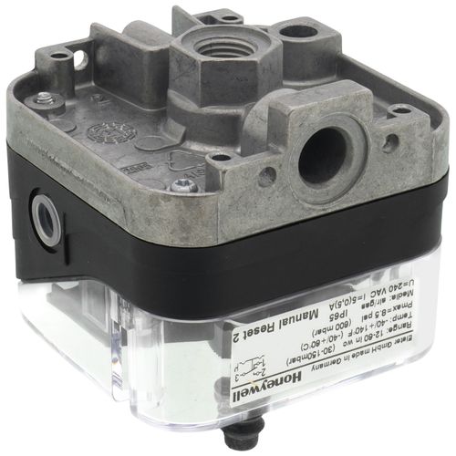 Main product image of 12" to 60" W.C Manual Reset 1/4" NPT Pressure Switch (Breaks NC. to C. on Pressure Rise)