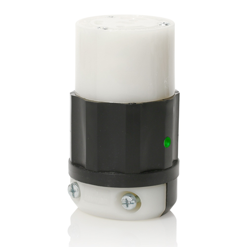 Main product image of 30A, 125V NEMA L5-30R, 2P, 3W, Locking Connector, Grounding, Power Indication (Black/White)