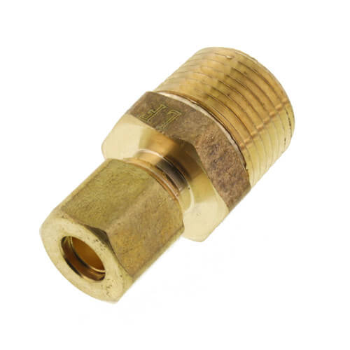 (68-46) 1/4" OD x 3/8" MIP Brass Compression Connector (Lead Free)