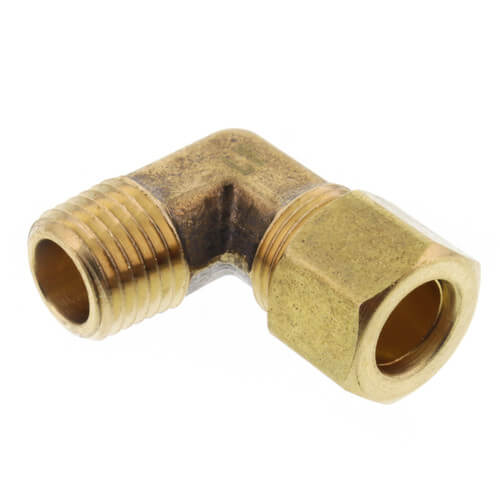 (69-64) 3/8" OD x 1/4" MIP Brass Compression Elbow, Lead Free