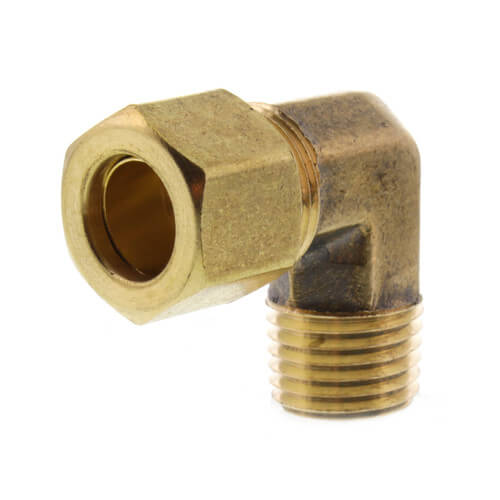 (69-64) 3/8" OD x 1/4" MIP Brass Compression Elbow, Lead Free