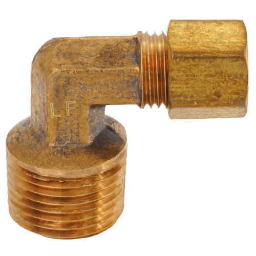 Main product image of (69-46) 1/4" OD x 3/8" MIP Brass Compression Elbow, Lead Free
