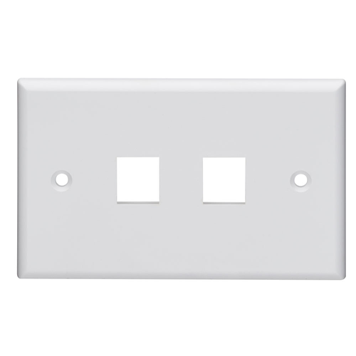 Main product image of 2-port Horizontal Wallplate (White)
