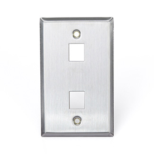 Main product image of Stainless Steel Quickport, Wallplate, Single Gang, 2-port