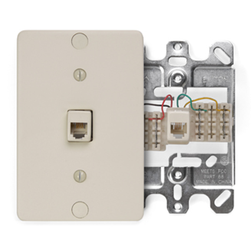 Main product image of Telephone Wall Phone Jack, 6p4c, Quick Connect (Ivory)
