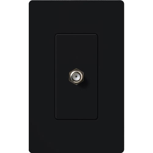 Main product image of Claro Coaxial Cable Jack, F-Style, 75 Ohm Cable, Fits Decorator-Style Wall Plates, Black