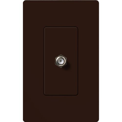 Main product image of Claro Coaxial Cable Jack, F-Style, 75 Ohm Cable, Fits Decorator-Style Wall Plates, Brown