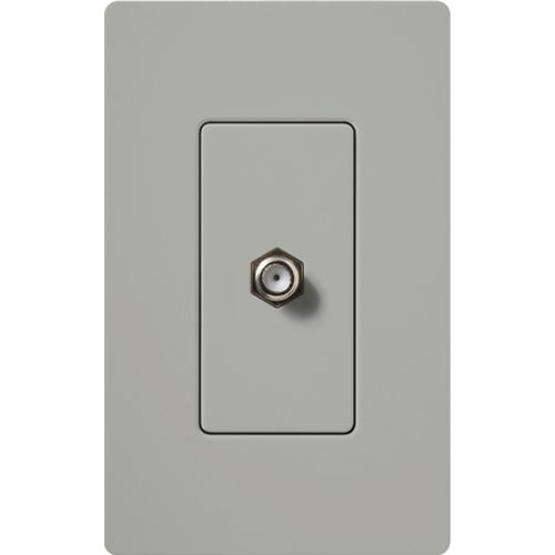 Main product image of Claro Coaxial Cable Jack, F-Style, 75 Ohm Cable, Fits Decorator-Style Wall Plates, Gray