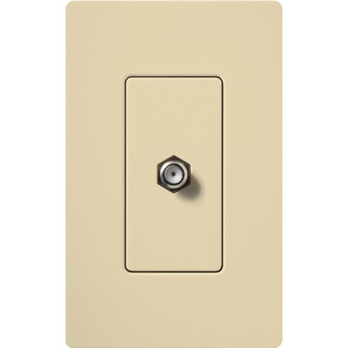 Main product image of Claro Coaxial Cable Jack, F-Style, 75 Ohm Cable, Fits Decorator-Style Wall Plates, Ivory