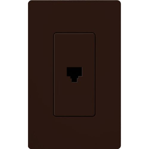 Main product image of Claro Telephone Jack, 6-conductor, RJ11, Fits Decorator-Style Wall Plates, CA-PJ-BR, Brown