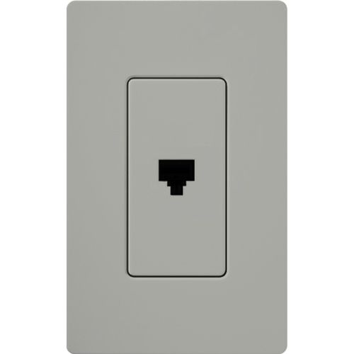 Main product image of Claro Telephone Jack, 6-conductor, RJ11, Fits Decorator-Style Wall Plates, CA-PJ-GR, Gray