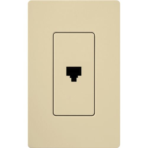 Main product image of Claro Telephone Jack, 6-conductor, RJ11, Fits Decorator-Style Wall Plates, CA-PJ-IV, Ivory