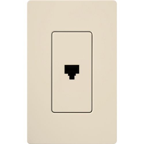 Main product image of Claro Telephone Jack, 6-conductor, RJ11, Fits Decorator-Style Wall Plates, Light Almond