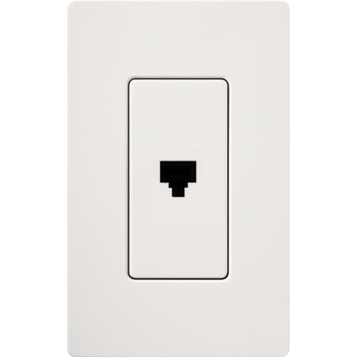 Main product image of Claro Telephone Jack, 6-conductor, RJ11, Fits Decorator-Style Wall Plates, CA-PJ-WH, White
