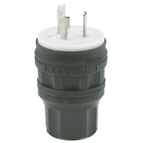 Main product image of 30A, 250V 2P, 3W, NEMA L6-30P, Locking Plug, Corrosion Resistant, Wetguard- BLACK
