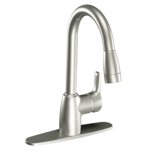 Main product image of Baystone Single Handle Pullout Kitchen Faucet (Classic Stainless), CA42519CSL