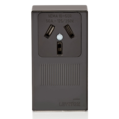 Main product image of 50A Thermoplastic Power Single Outlet/receptacle, Grounding (Black)