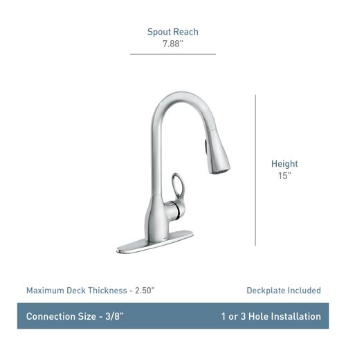 Main product image of Kleo One-Handle High Arc Pulldown Kitchen Faucet, CA87011SRS (Spot Resist Stainless)