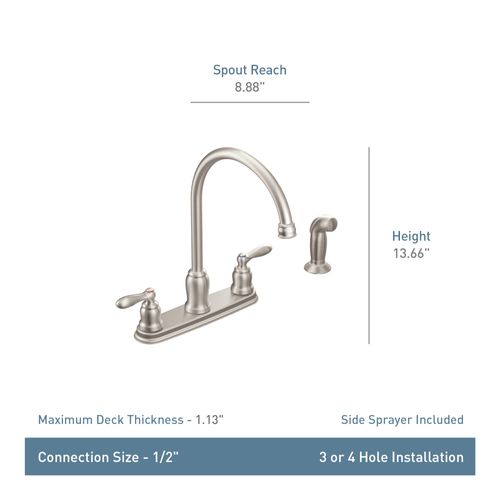 Main product image of Caldwell 2 Handle High Arc Kitchen Faucet, CA87060SRS (Spot Resist Stainless)