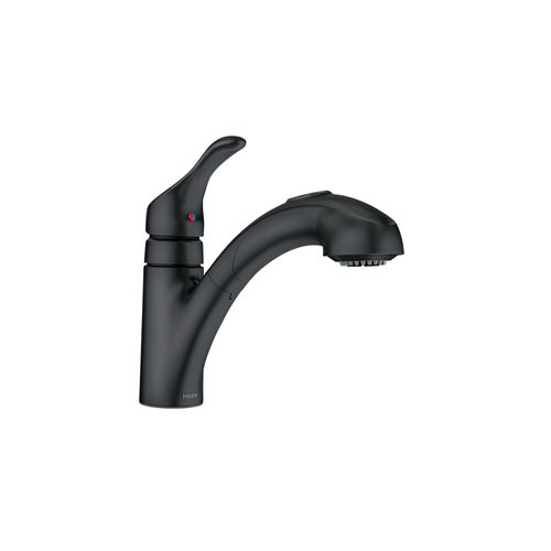 Main product image of Renzo 1 Handle Low Arc Pullout Kitchen Faucet, CA87316BL (Matte Black)