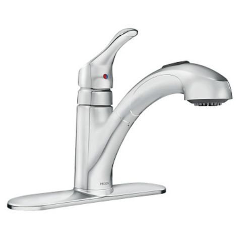Main product image of Renzo 1 Handle Low Arc Pullout Kitchen Faucet, CA87316C (Chrome)
