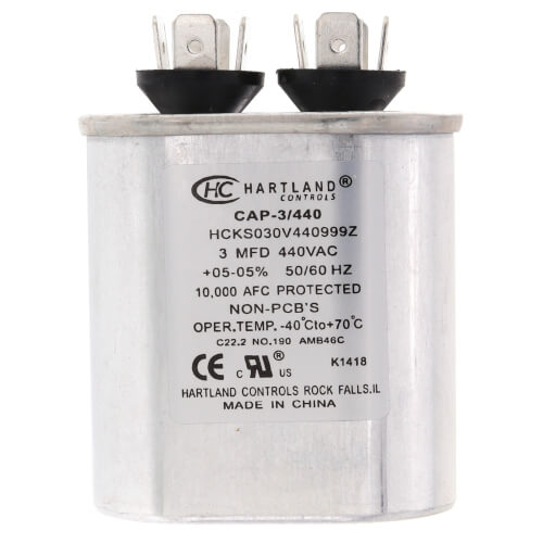 Main product image of 3 MFD Oval Run Capacitor (370/440V)