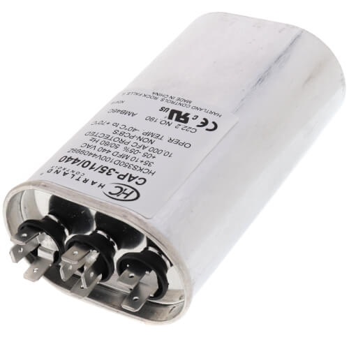 Main product image of 35/10 MFD Oval Dual Motor Run Capacitor (370/440V)