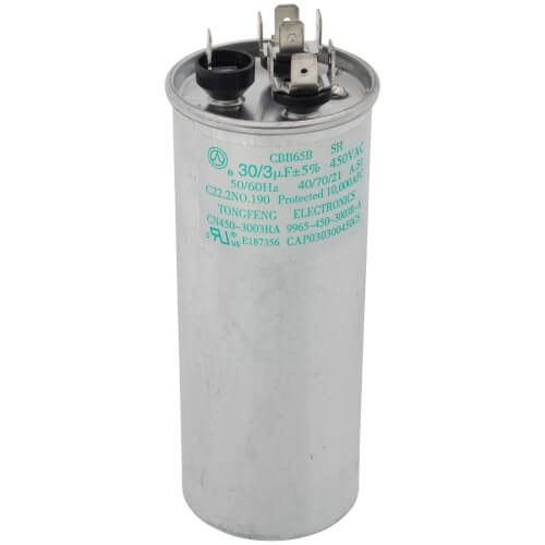 Main product image of 3/30Mfd 450V Dual Round Cap, CAP030300450CS