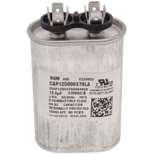 Main product image of 12.5 MFD 370V Oval Capacitor, CAP125000370VAP