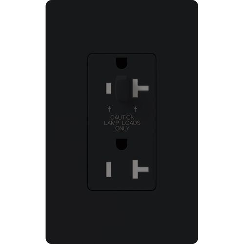 Main product image of Claro 15A Half-Dimming, Tamper Resistant Duplex Receptacle, Decorator Outlet, Gloss Finish, Black