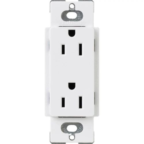 Main product image of Claro 15A Duplex Receptacle, Designer Style Outlet, CAR-15-WH, White