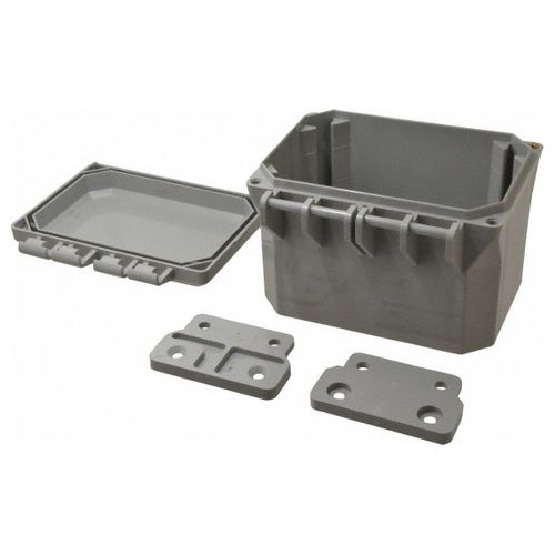 Main product image of 6" x 4" x 4" Circuit Safe Polycarbonate NEMA Enclosure Assembly w/ External-hinge Opaque Cover , NJ644