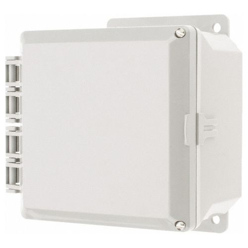 Main product image of 6" x 6" x 4" Circuit Safe Polycarbonate NEMA Enclosure Assembly w/ External-hinge Opaque Cover , NJ664