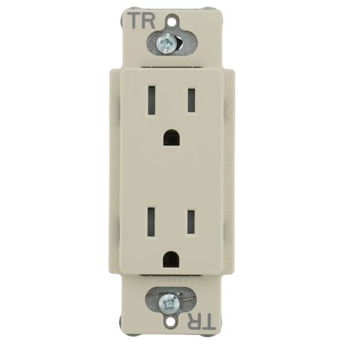 Main product image of Claro 15a Tamper Resistant Duplex Receptacle(Light Almond)