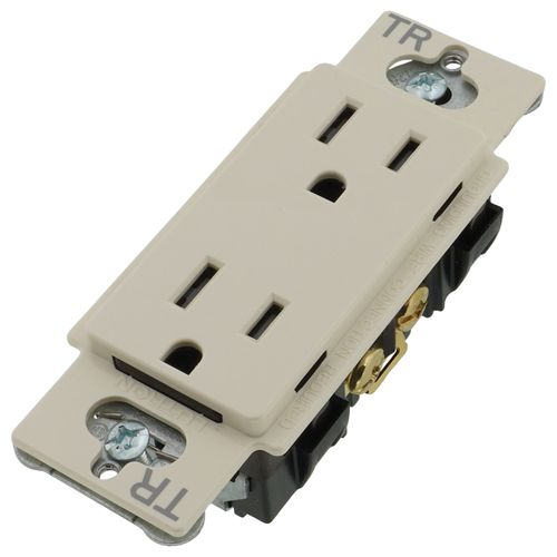 Main product image of Claro 15a Tamper Resistant Duplex Receptacle(Light Almond)