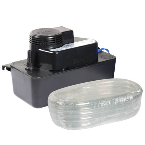 1/50 HP, 115V Beckett Pumps Medium Condensate Pump w/Safety Switch 17 Ft Shutoff & 20 Ft 3/8 ID PVC Tubing 1/50 HP, 115V Beckett Pumps Medium Condensate Pump w/Safety Switch 17 Ft Shutoff & 20 Ft 3/8 ID PVC Tubing
