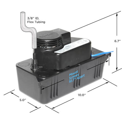 Main product image of Medium Condensate Pump w/ Safety Switch, 20 Ft Shutoff (1/30 HP, 115V)