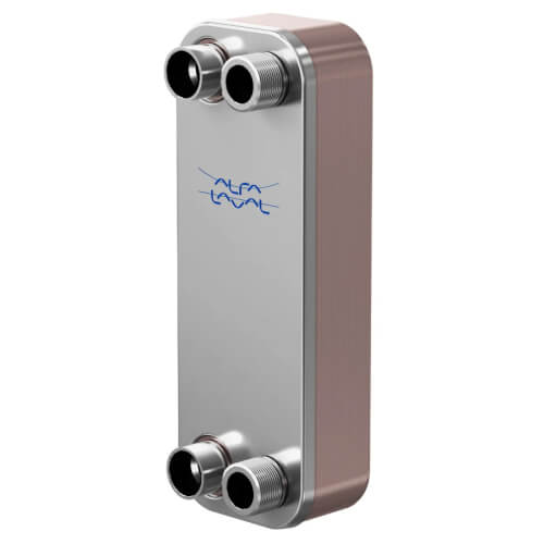 Main product image of CB30-24L, Domestic Heating 140k BTU Brazed Plate Heat Exchanger, AISI 316L, Stainless Steel (24 Plates)