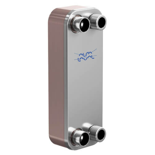 Main product image of CB30-24L, Domestic Heating 140k BTU Brazed Plate Heat Exchanger, AISI 316L, Stainless Steel (24 Plates)