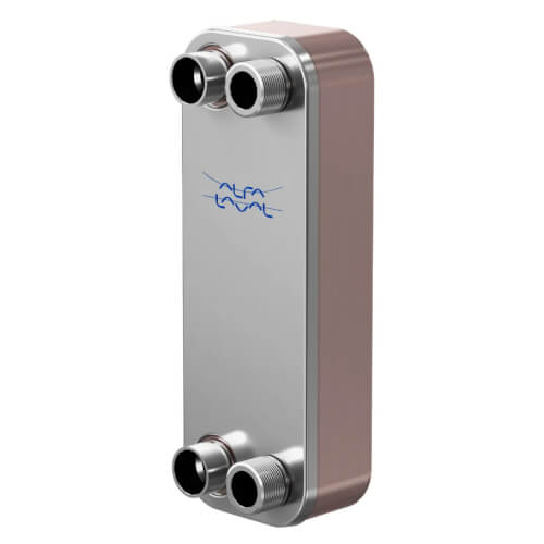Main product image of CB30-34L, Domestic Heating 200k BTU Brazed Plate Heat Exchanger, AISI 316L, Stainless Steel (34 Plates)