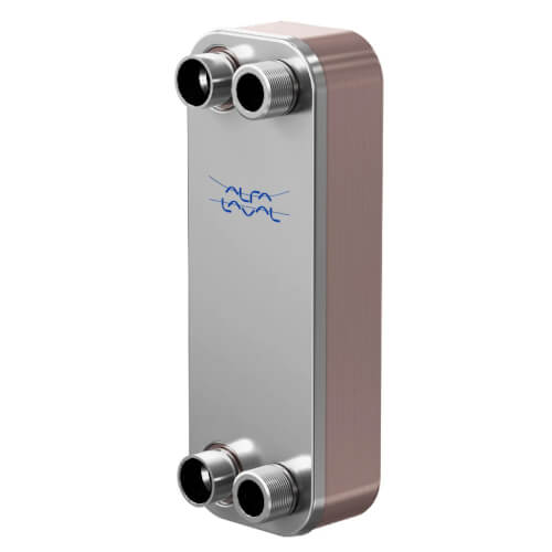 Main product image of CB30-50H, Domestic Heating 650k BTU Brazed Plate Heat Exchanger, AISI 316L, Stainless Steel (50 Plates)