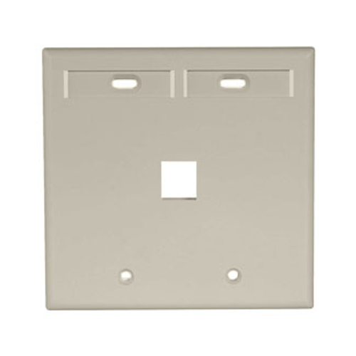 Main product image of Dual-Gang Quickport, Wallplate w/ ID Windows, 1-port (Ivory)